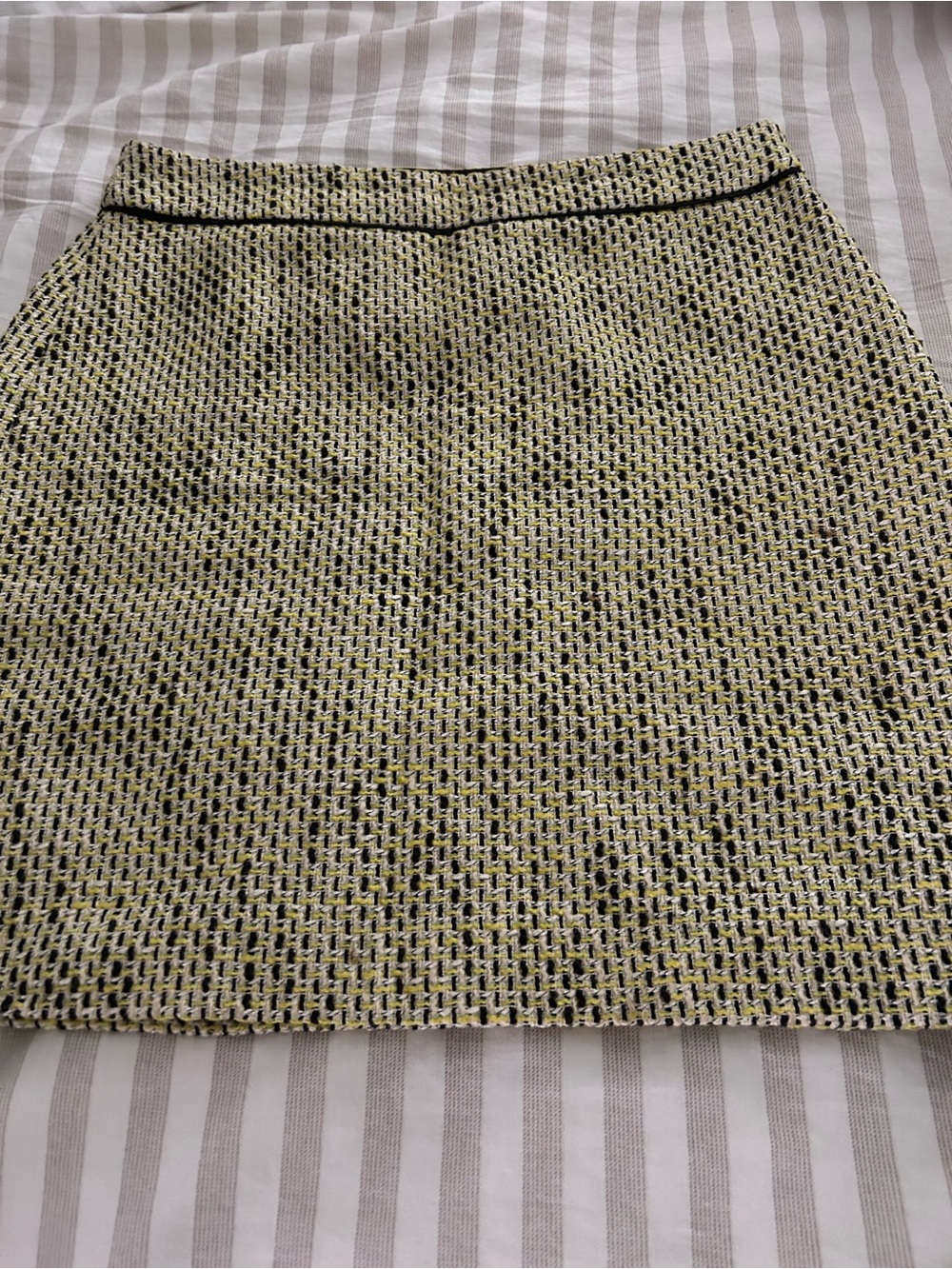 Banana Republic Yellow and Black Tweed Mini Skirt